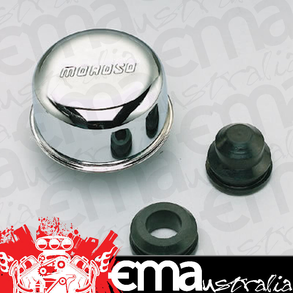 Moroso | MO68741 | One-Piece Chrome Push-In Valve Cover Breather 1.25"