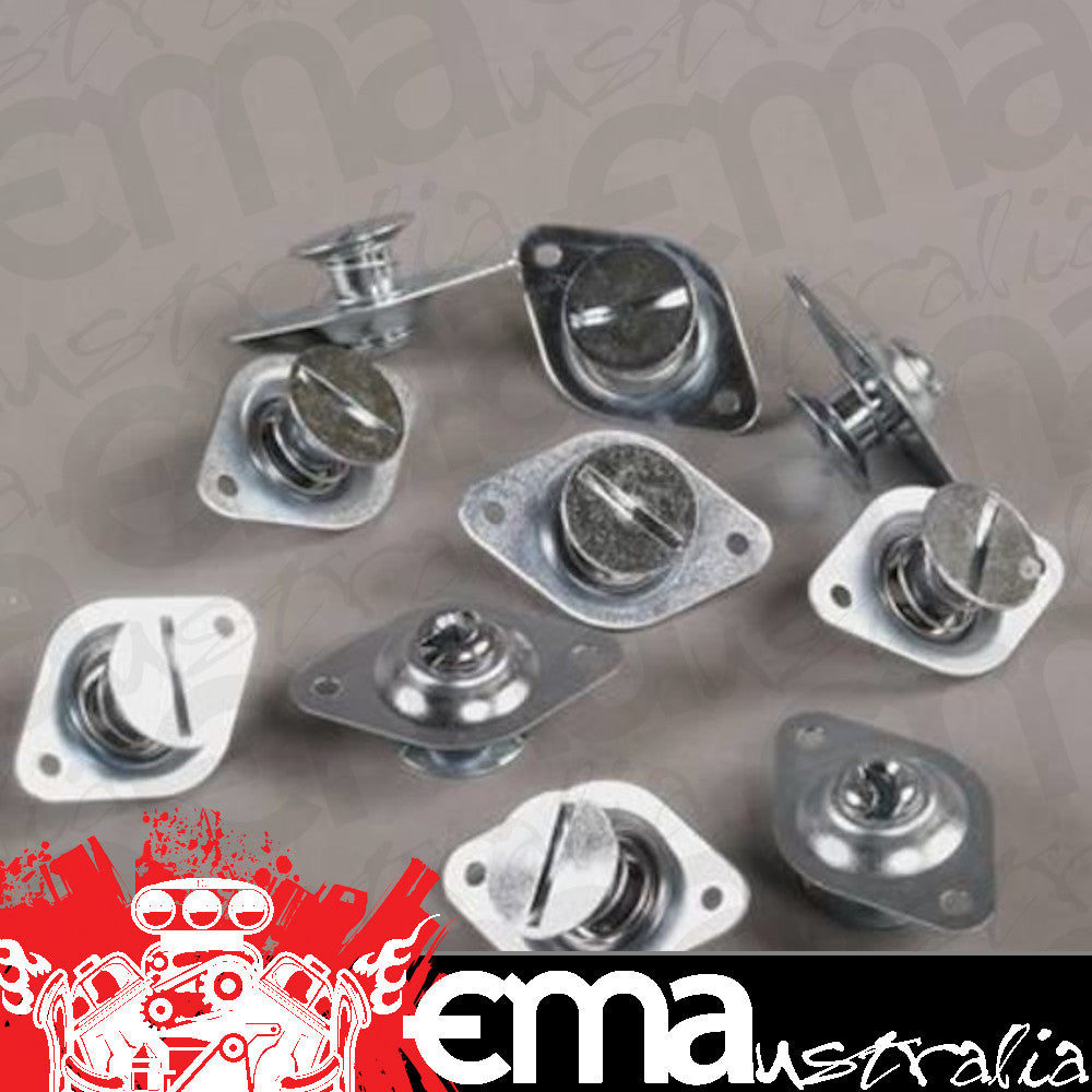 Moroso MO71375 Dzus Fasteners (Steel Large Head Self-Ejecting Fastener, 7/16" X.550", Silver Finish)