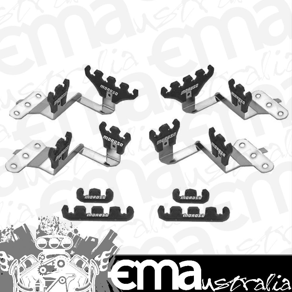 Small Block Chevy with Center bolt Valve Covers.Wire Separator Material: Plastic Spark Plug Lead Separators Mo72143 Black Suit 7-9Mm Chev Centre Moroso MO72143
