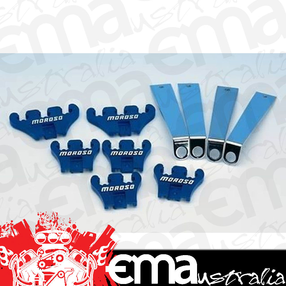 Moroso MO72150 Universal Spark Plug Lead Separators Suit 7-9Mm Blue/Chrome