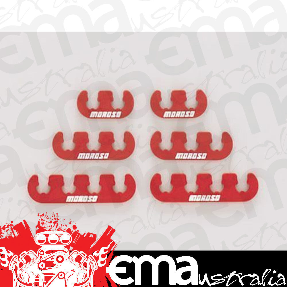 Moroso | MO72161 | Spark Plug Lead Separators Red Suit 7 - 9Mm Wires