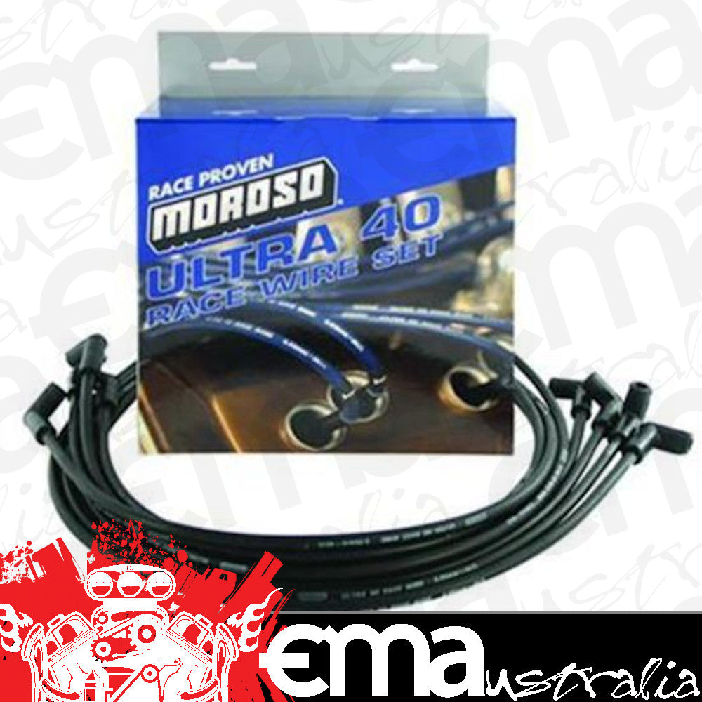 Moroso MO73812 Ultra 40 Race Wire; Universal Wire Set; 8.65Mm Red 8 Cyl Hei and Non Hei Distr Terminals; Straight Plug Boots