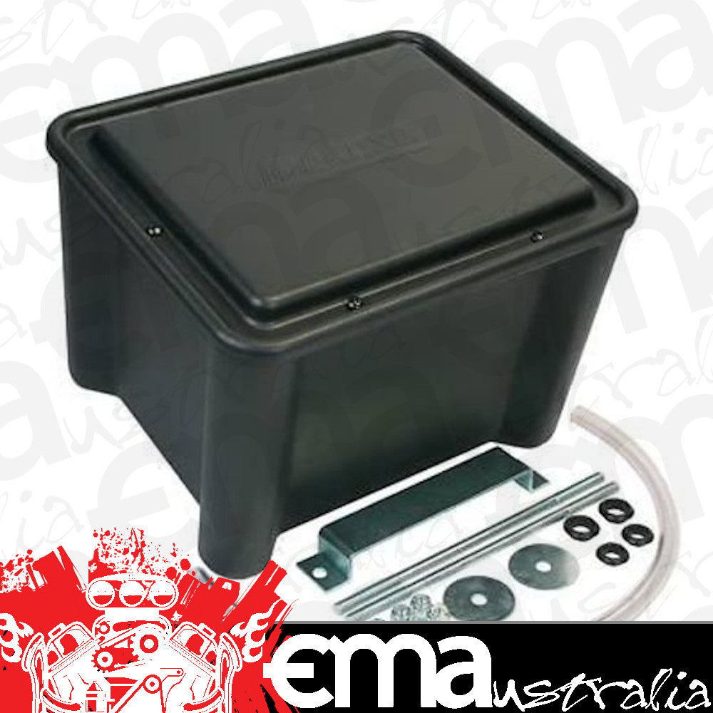 Moroso MO74051 Sealed Plastic Battery Box Black 13-1/8" X 11-1/8" X 11-1/8"