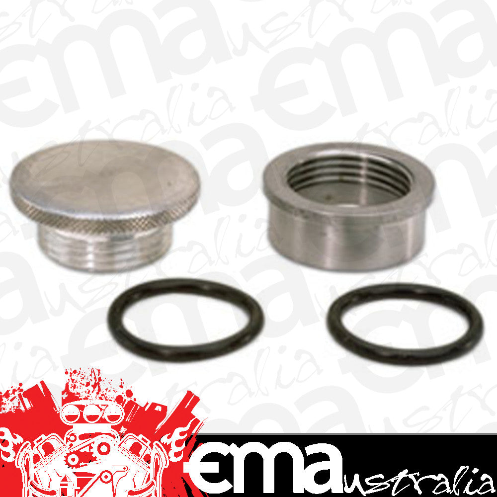 Moroso MO85280 Weld-On Filer Cap Kit Steel (1-1/4" -12 UNF Threads, 1.5" Od)