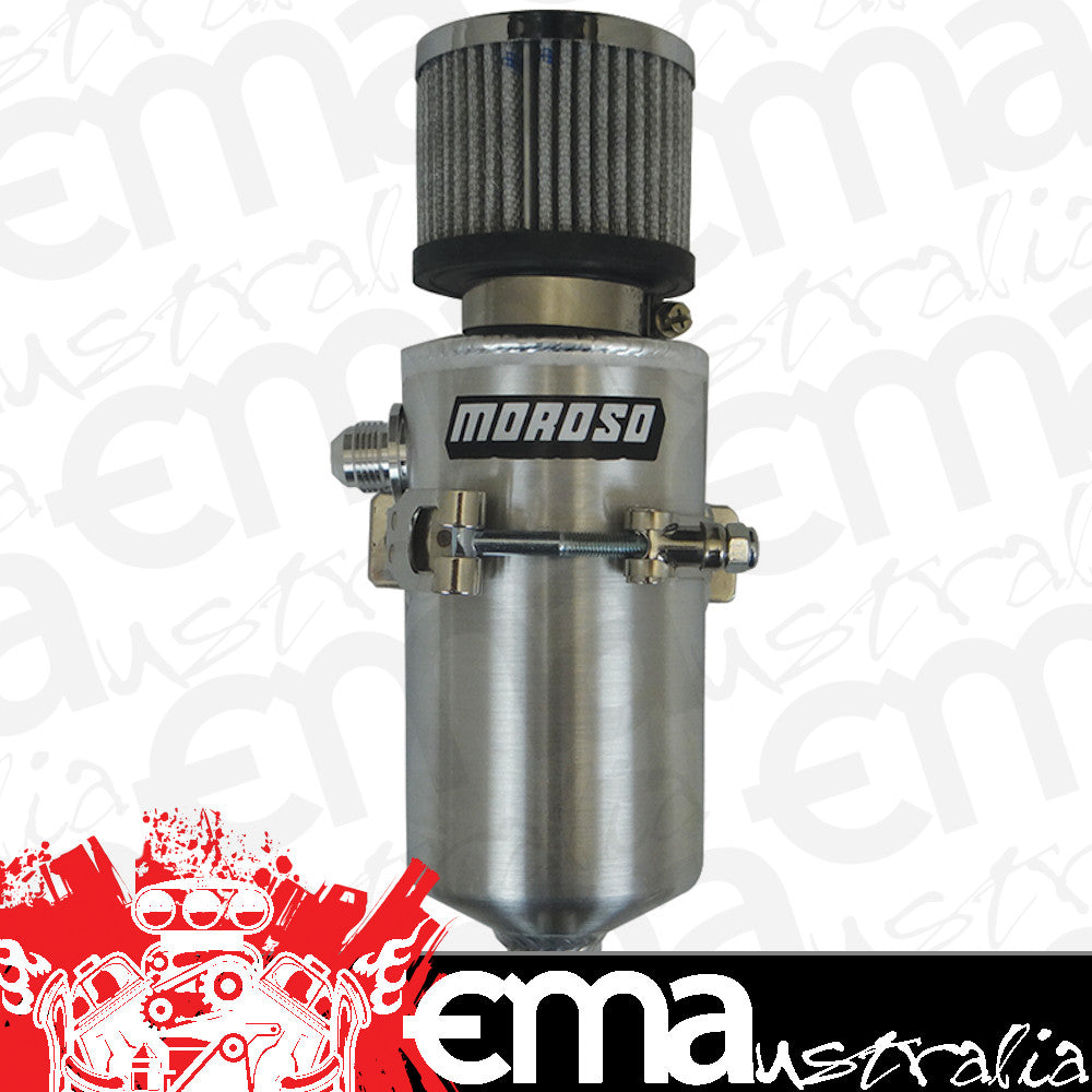 Moroso | MO85456 | Aluminium Breather Tank (with -6An Male Fitting, Filter & Mounting Bracket)