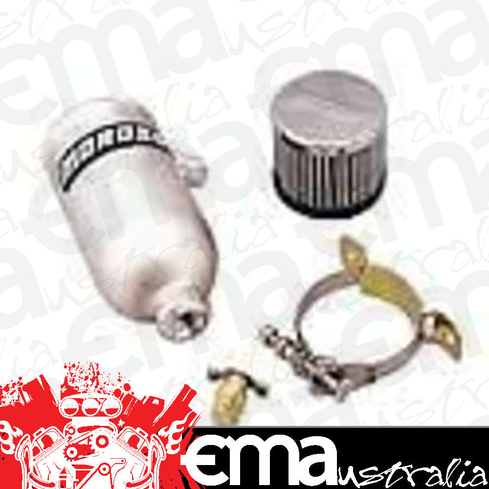 Moroso MO85465 Universal Alloy Breather Tank 1 Qt -12An In/Outlet 3.125"Dx11.5"H