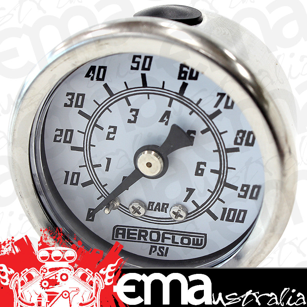 Aeroflow Performance Products AF30-2207 1-1/2 0-100 Psi Pressure Gaugewhite Face Black Pointer