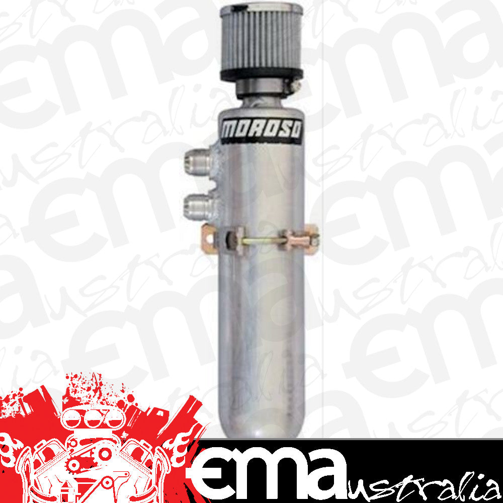 Moroso MO85466 Overflow Tank Vacuum Pump Breather 2.5 Quart (4.73L). Round Aluminium Natural Filtered Breather Universal (each)