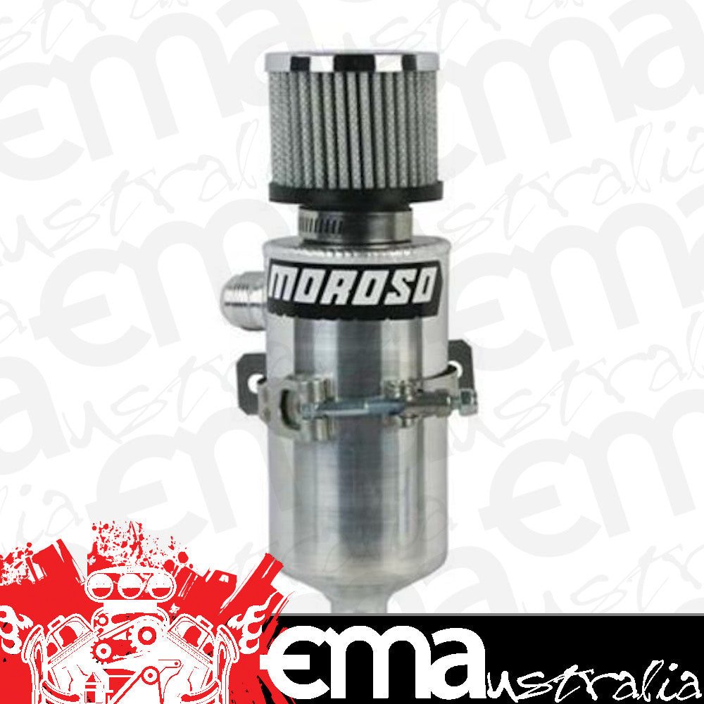 Moroso MO85475 Overflow Tank Dry Sump Breather 1 Qt. Round Aluminium Natural Filtered Breather Universal (each)