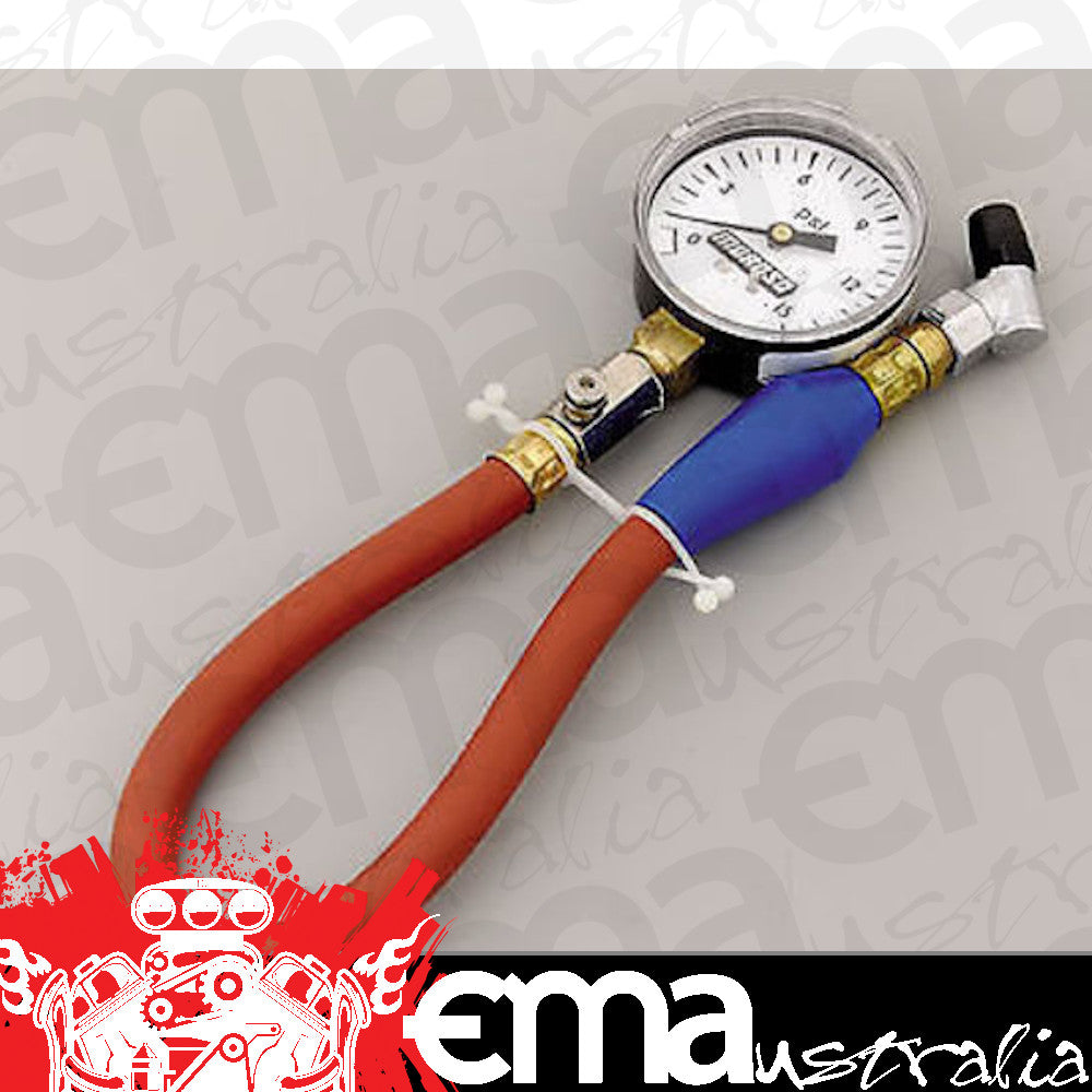 Moroso MO89550 Analog Tyre Pressure Gauge 0-15 PSI 15-1/2" Long Hose