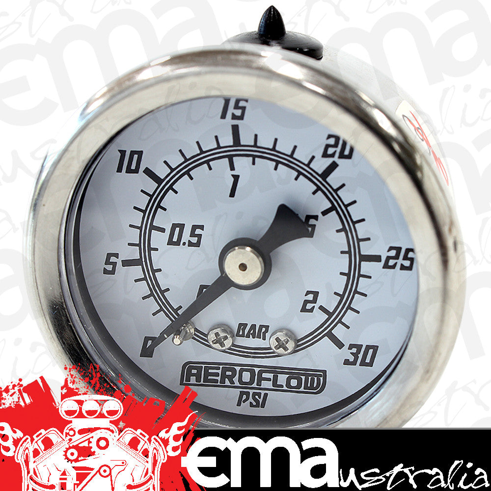Aeroflow AF30-2211 1-1/2" 0-30 Psi Pressure Gaugewhite Face Black Pointer