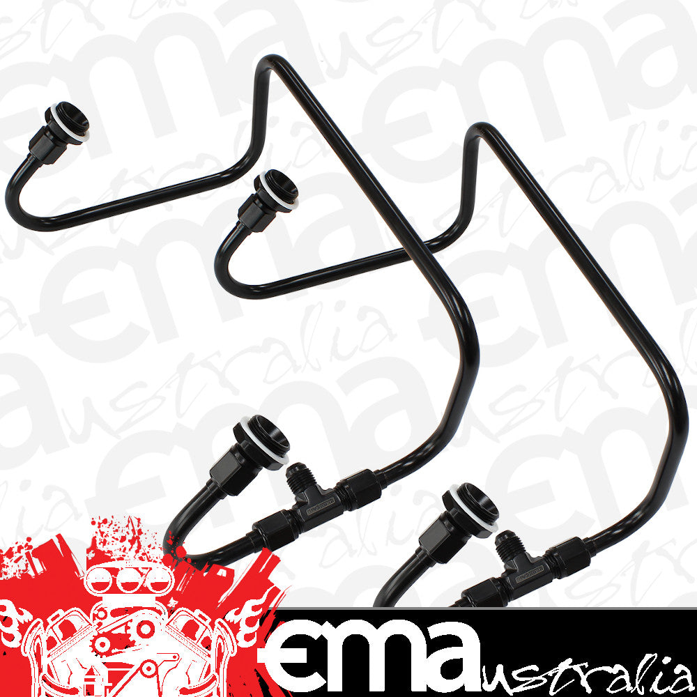Aeroflow Performance Products AF30-2671BLK Dual Inlet Fuel Line Kit Suit 4150 Holley Carb Black