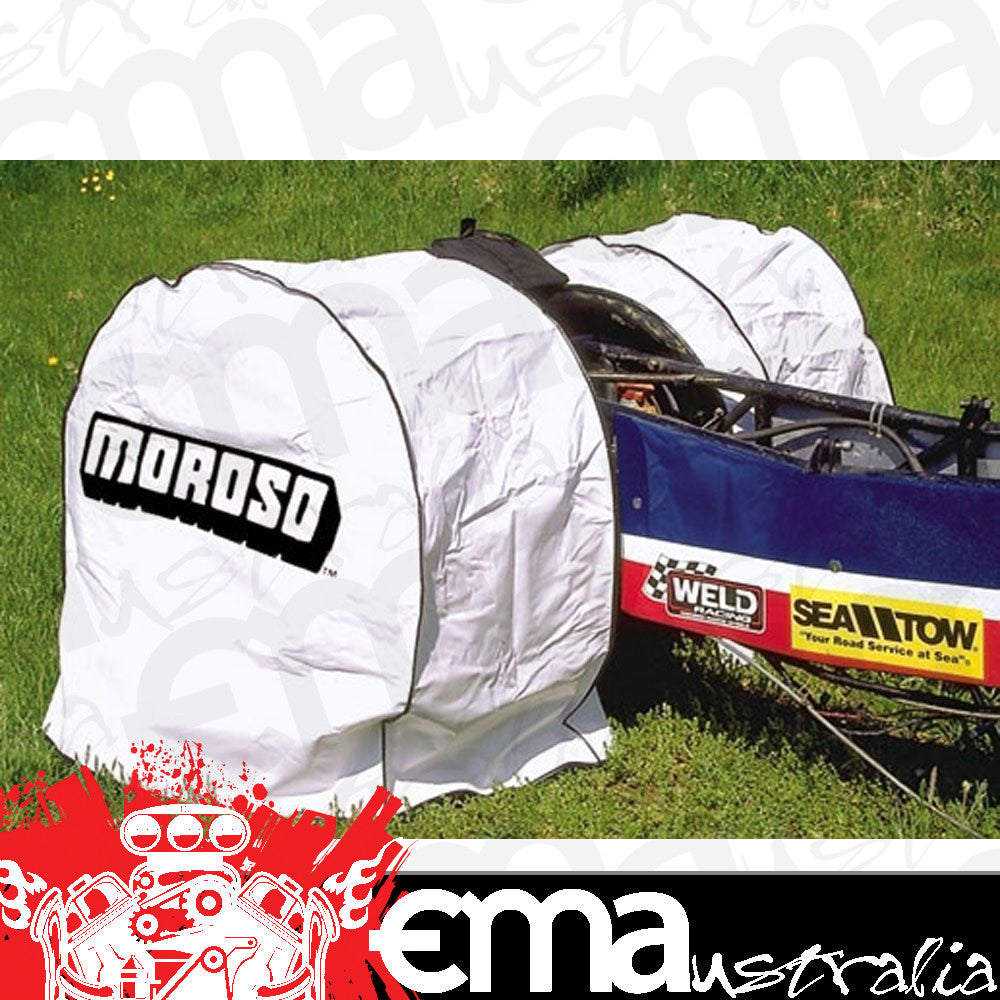 Moroso MO99410 Tyre Cover White Vinyl Fits Over Tyres Up To 33.5 X 17.5-15 Mor99410