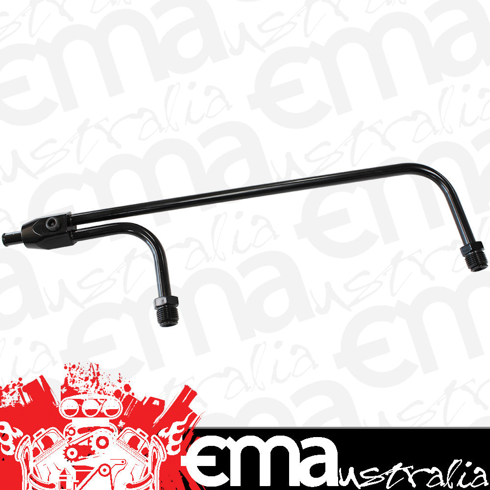 Aeroflow AF30-4160BLK Black Fuel Rail 8-21/32" Betw En Inlets Vac Secondarys 3/8"