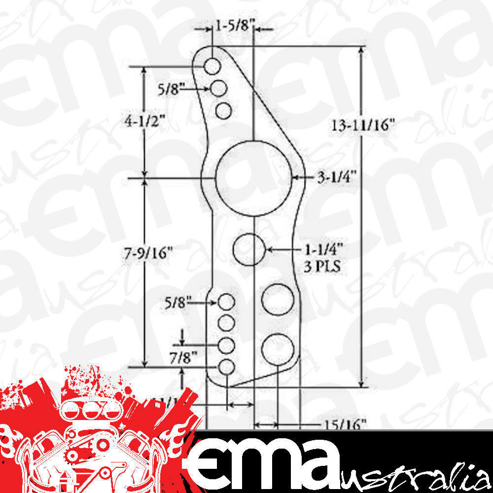 Competition Engineering | MOC3429 | 1/4" Steel 4-Link Bracket w/O Shock Mounts