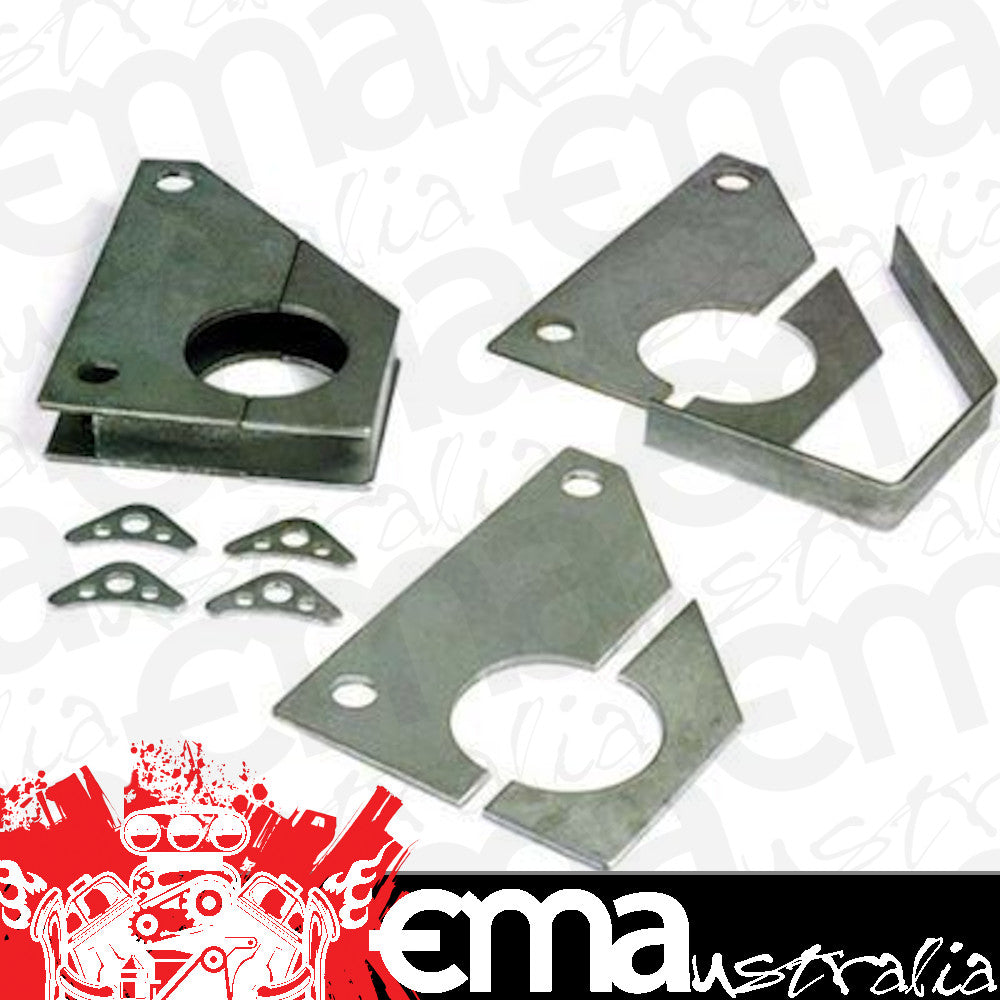 Competition Engineering MOC7210 Reinforced Axle Housing Bracket; 360 Degree; Rear; 3/16 In. Mild Steel; 8.75 In. Long; Incl. 4 Plates w/3/4 In. Holes; Gusset Material; Instructions;