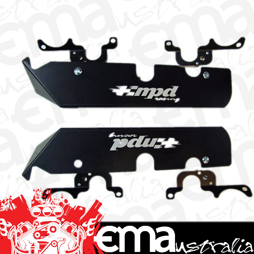 MPD MPD-018001 Chevy V8 Spark Plug Guards Kit Incl Right & Left Guard 2 Front & 2 Rear Mounting Brackets