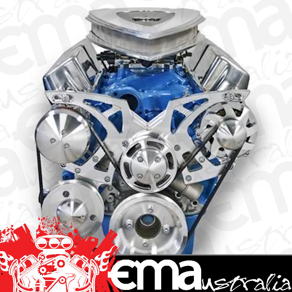 March Performance Products MPP30410 March Performance March Performance "Style Track" Serpentine Drive Kit Billet Aluminium suit Ford 289-351W w/O Power Steering