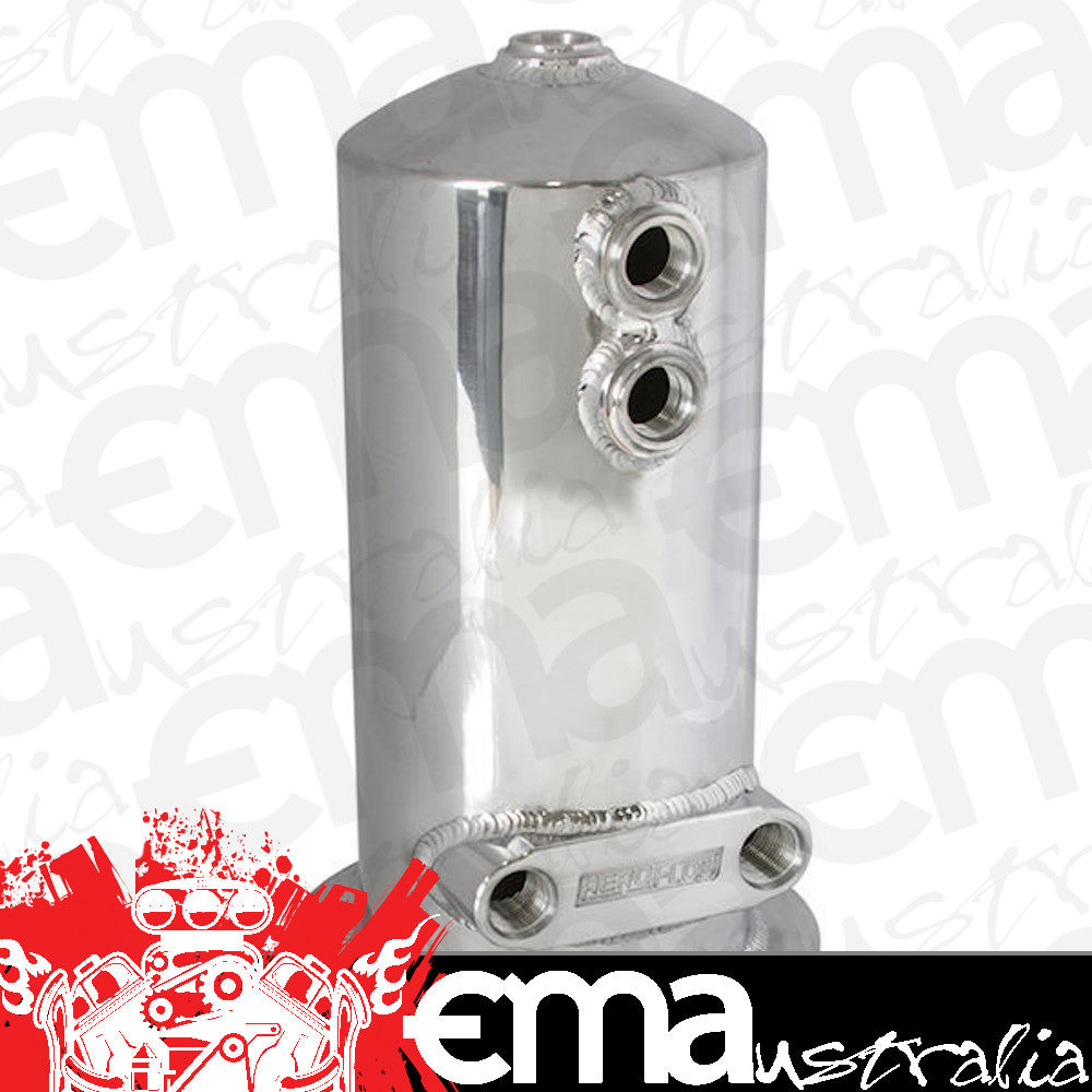 Aeroflow AF49-1024 Surge Tank 2.5L Spun Alloy Dual Feed Option 4 x -8ORB