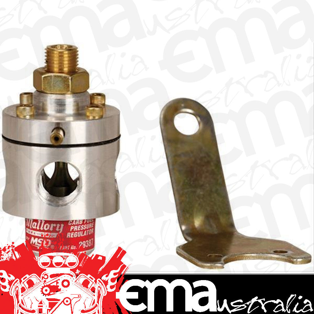 MSD Ignition MSD29387 Mallory Fuel Pressure Regulator Billet 3 Port Carburetor 3-12 Psi