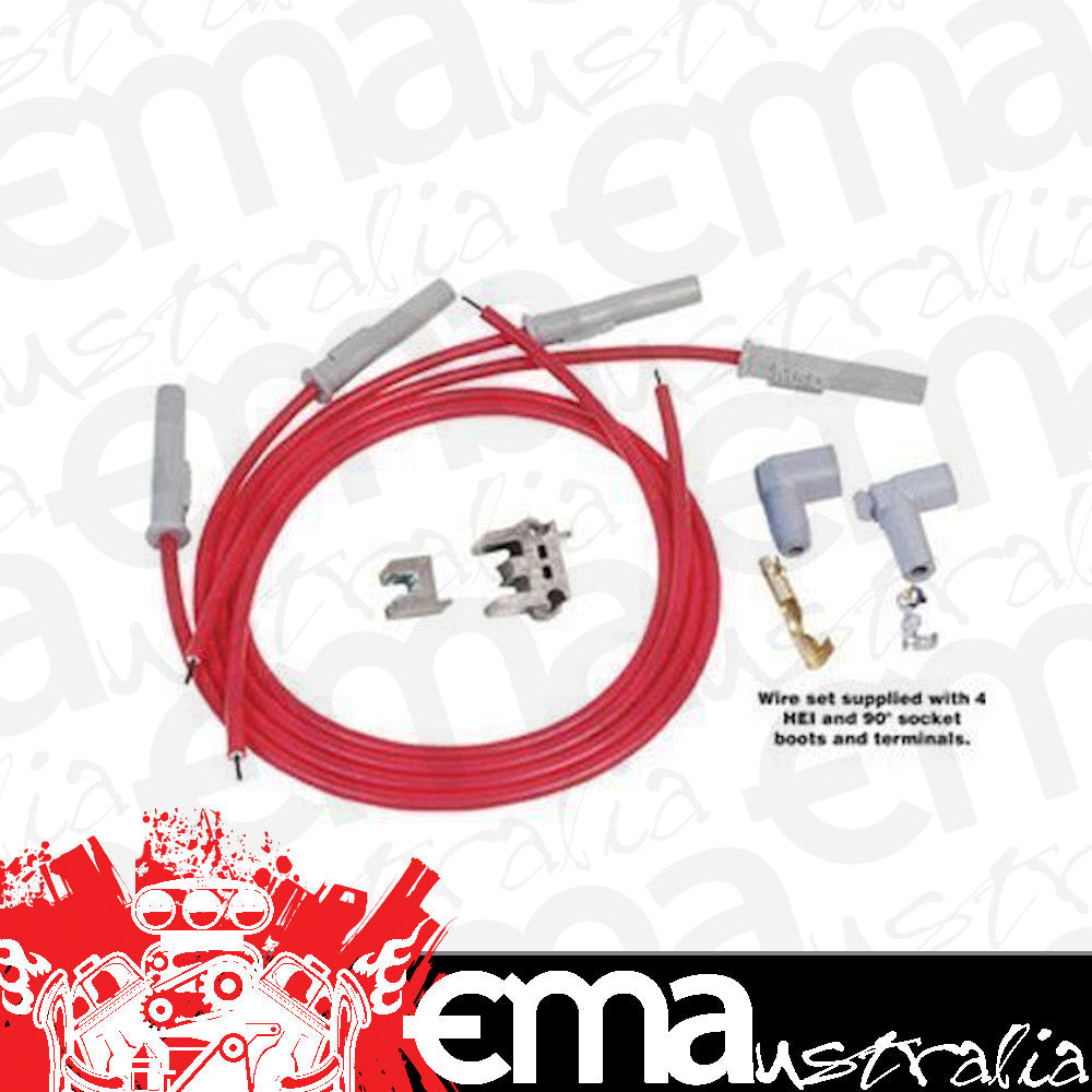 MSD Ignition MSD31159 8.5mm Super Conductor Plug Leads Universal 4 Cyl Multi Angle Boots