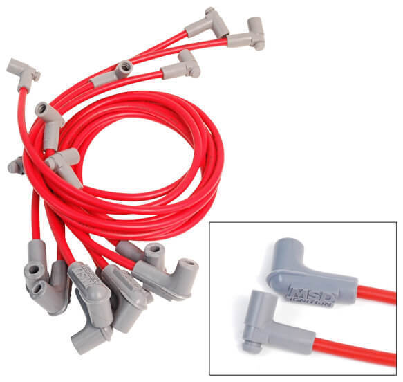 MSD Ignition MSD31299 8.5mm Spark Plug Lead Set Red Chev BB W/ Lp Distributor