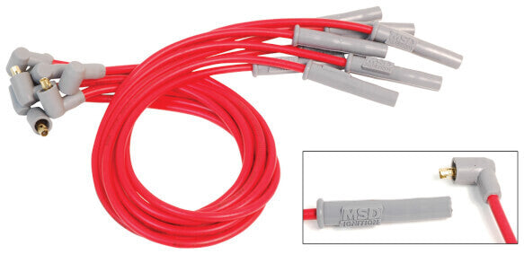 MSD Ignition MSD31389 8.5mm Spark Plug Lead Set Red Ford 351C-400 Socket