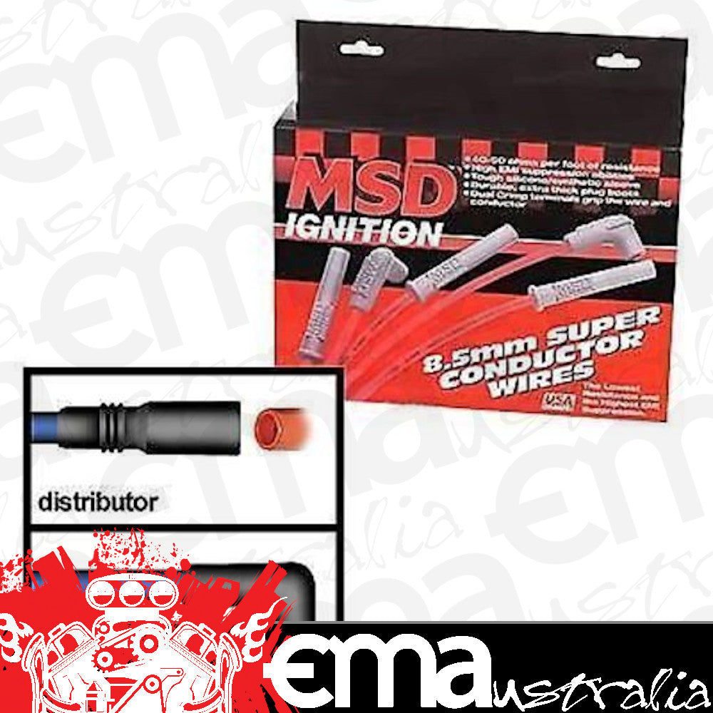 MSD Ignition MSD32129 Super Conductor Leads 90Ç?Çú Plug Boots 180Ç?Çú HEI Dizzy Boots Chev Lt1