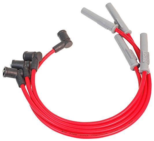 MSD Ignition MSD32599 Super Conductor Plug Lead Set 8.5mm for Mazda Mx-5 1.6/1.8L 4 Cyl Red 32599