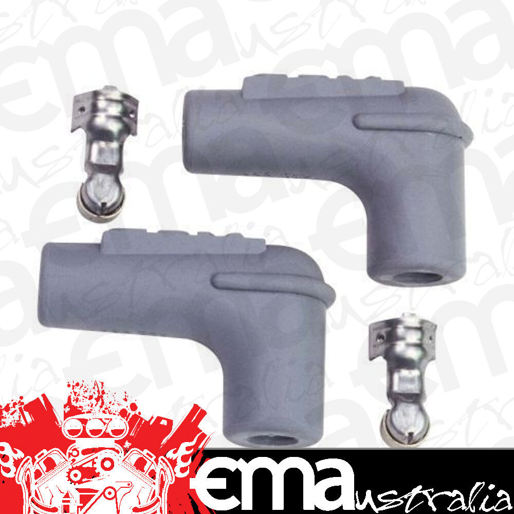 MSD Ignition MSD3311 Replacement 90 Spark Plug Boots And Terminals Silicone Grey (2 pack)