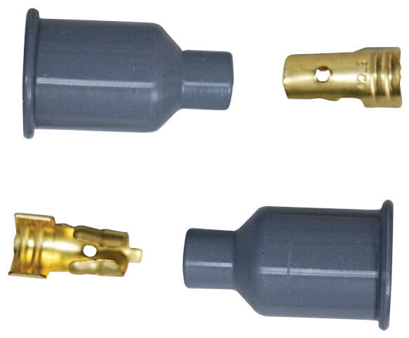 MSD Ignition MSD3322 Replacement Straight Boots and Terminals Grey (pair)
