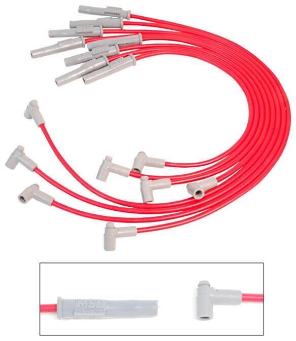 MSD Ignition MSD35379 8.5mm Super Con Spark Plug Lead Set Chev 366-454 W/ HEI Cap
