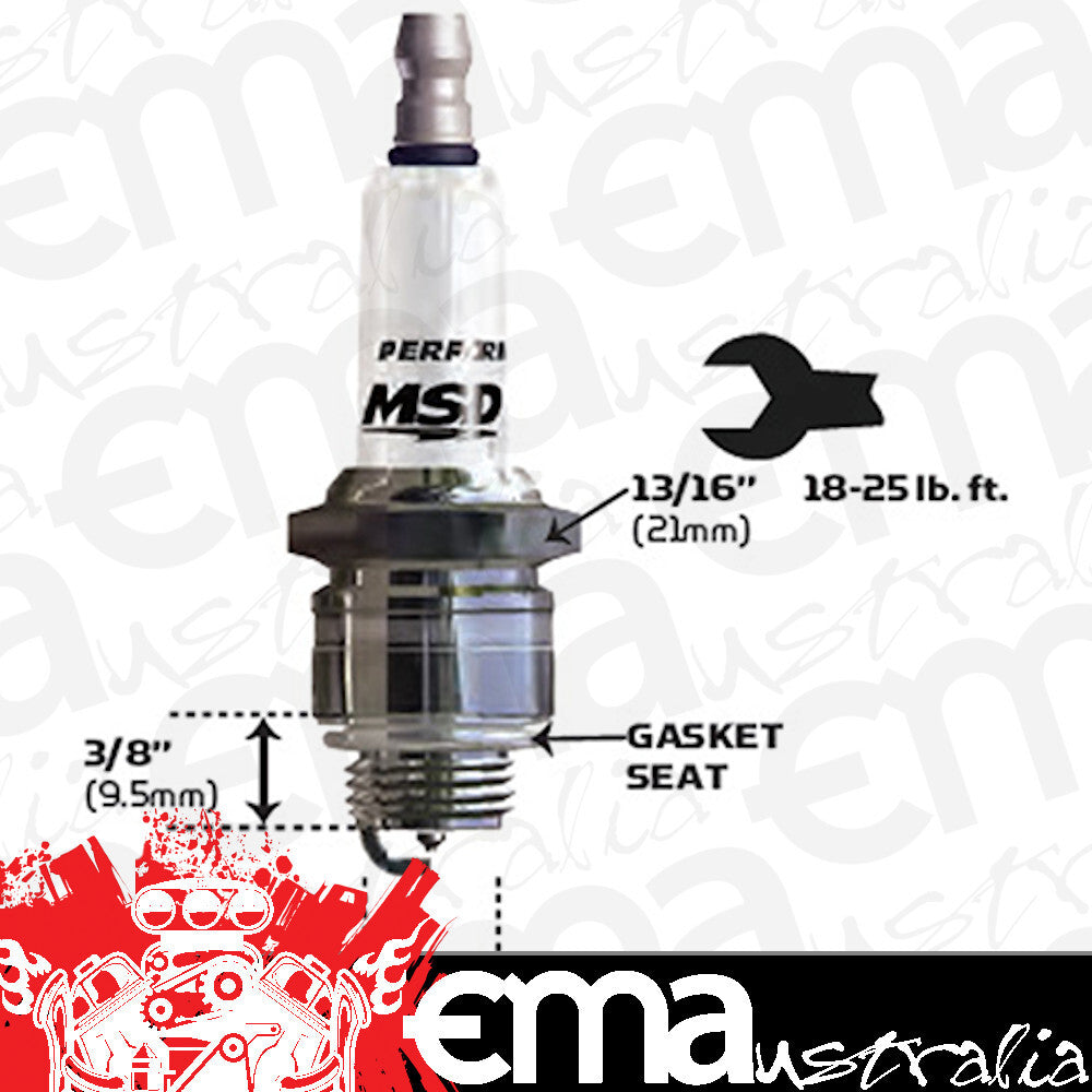 MSD Ignition MSD3740 Iridium Spark Plug 15Ir6 Resistor Type (Gasket Seat. 14Mm X 3/8" w/ 13/16" Hex)
