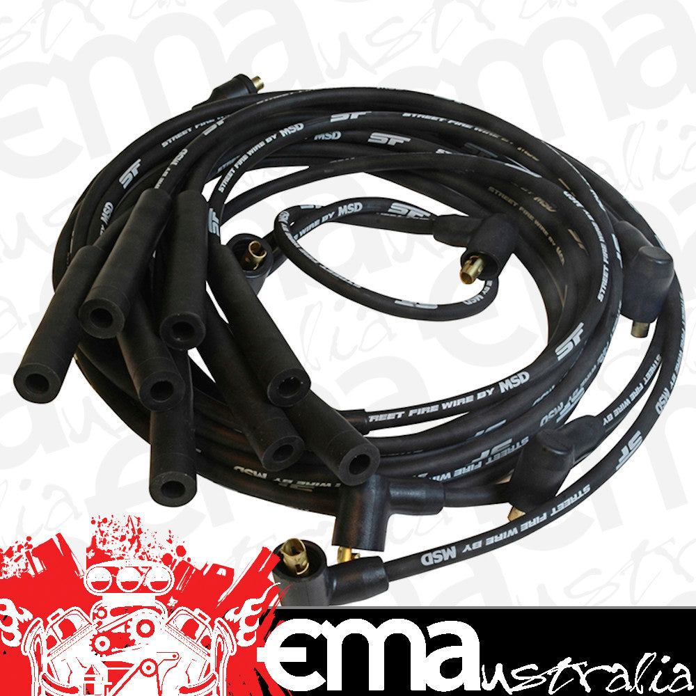 MSD Ignition MSD5531 Chrysler 383-440 Street Fire Ignition Lead Set 8.0mm Black Multi-Angle Boots Socket Type Distributor Cap