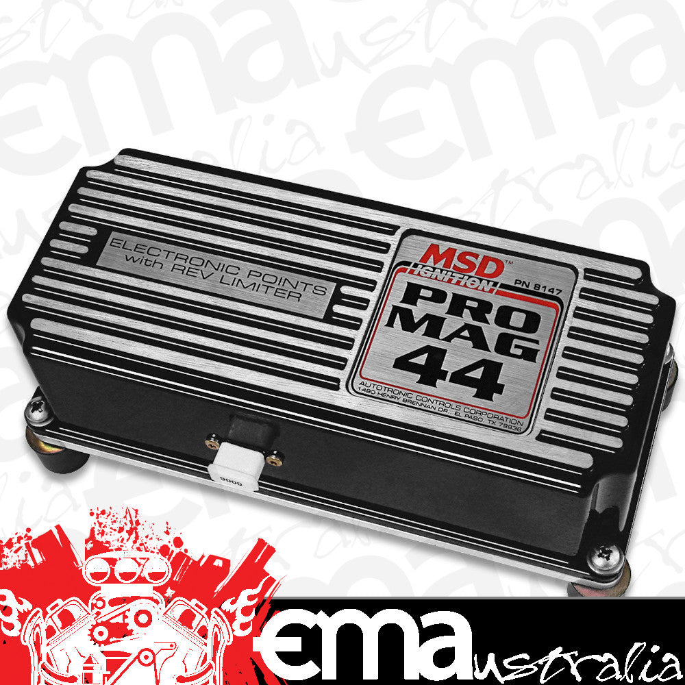 MSD Ignition | MSD81473 | Black Pro Mag 44 Electronic Points Box w/ Built-In Rev Limiter