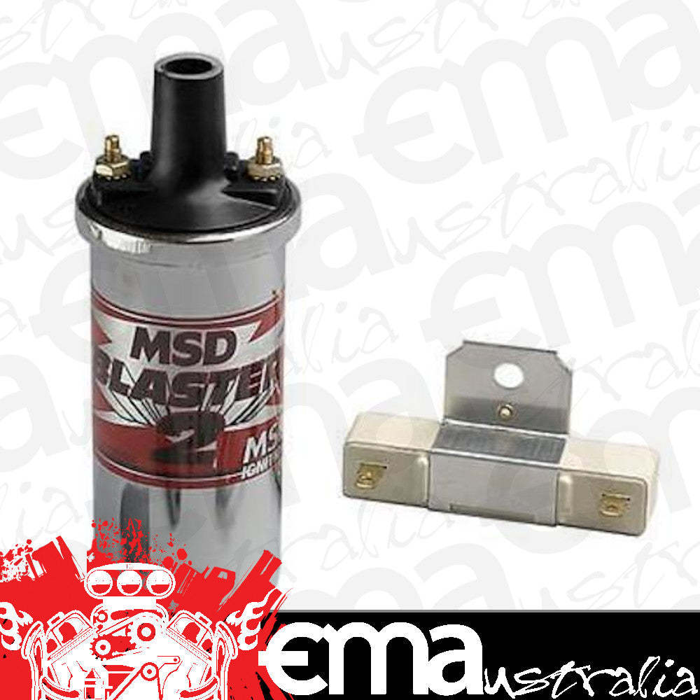 MSD Ignition MSD8200 Blaster 2 Coil Chrome W/ Ballast Hardware 45000 Volt