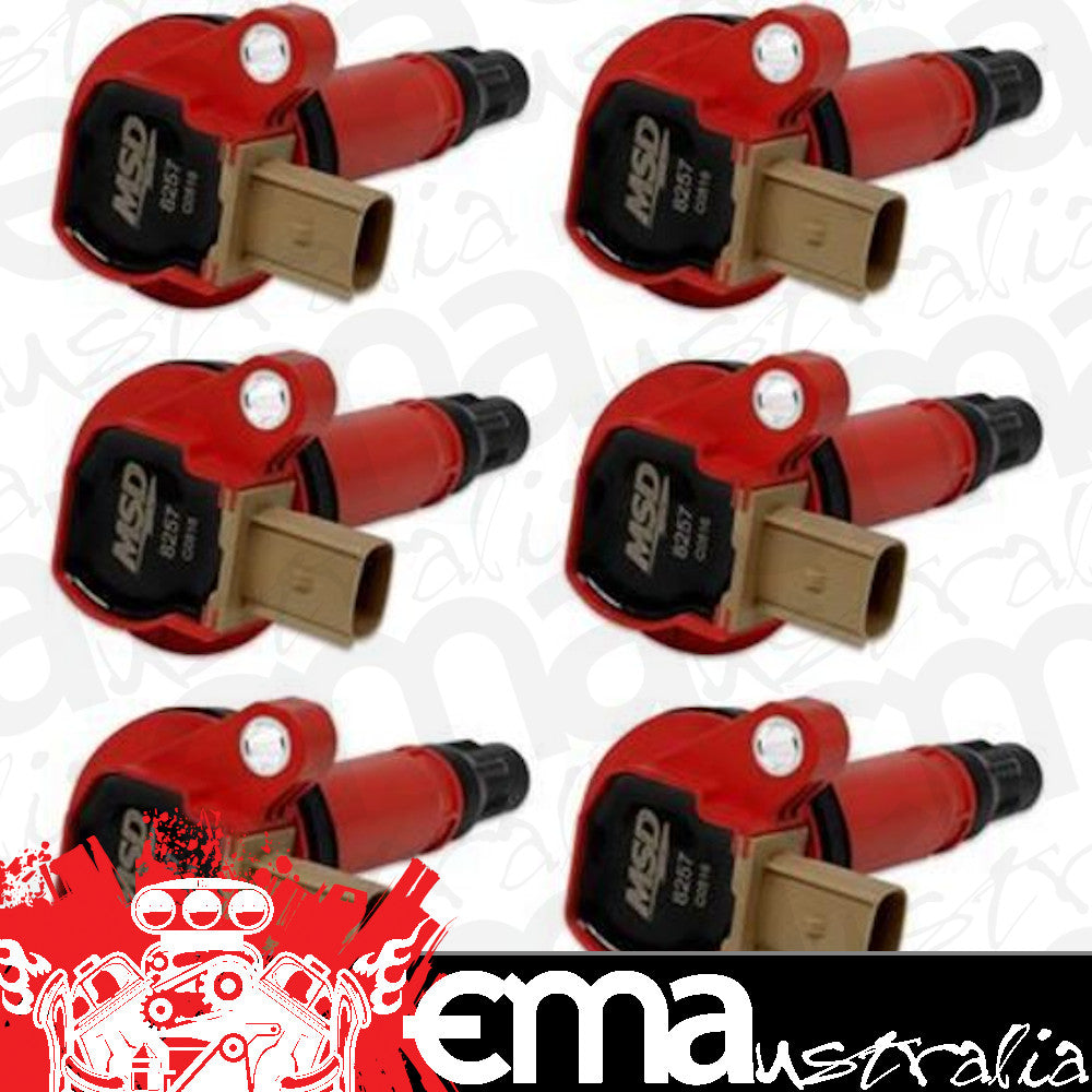MSD Ignition MSD82576 Coil Red Ford Eco-Boost 3.5L V6 6-Pk