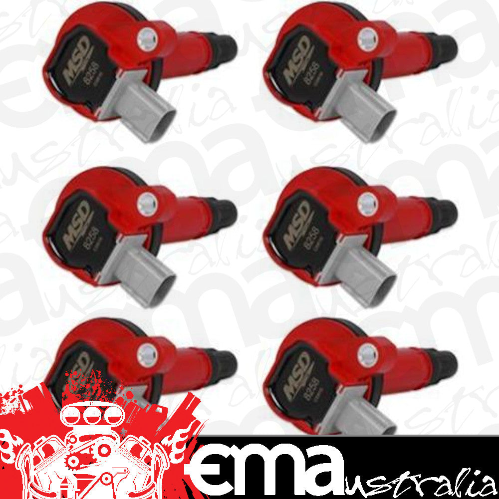 MSD Ignition MSD82586 Coil Red Ford Eco-Boost 3.5L V6 6-Pk