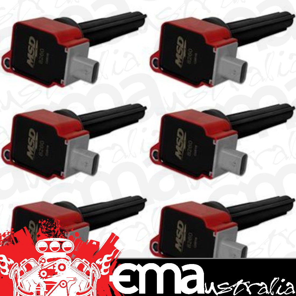MSD Ignition MSD82606 Coil Red Ford Eco-Boost 2.7L V6 6-Pk