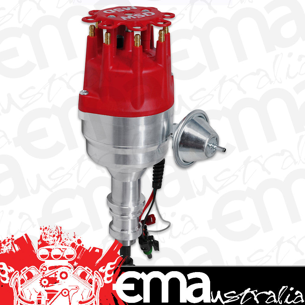 MSD Ignition MSD83501 Pro-Billet Ready-To-Run Distributor (Ford 302-351 Cleveland/429-460 Magnetic Pickup Vac Advance High Output Module w/ Steel Gear