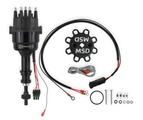 MSD Ignition MSD835071 Ready To Run Distributor Steel Gear Ford 302-351C 429-460 Marine Black