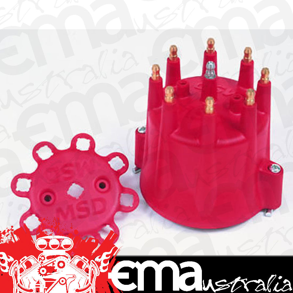 MSD Ignition | MSD8433 | Red Extra Duty Distributor Cap for Most Billet Distributors GM Style Cap