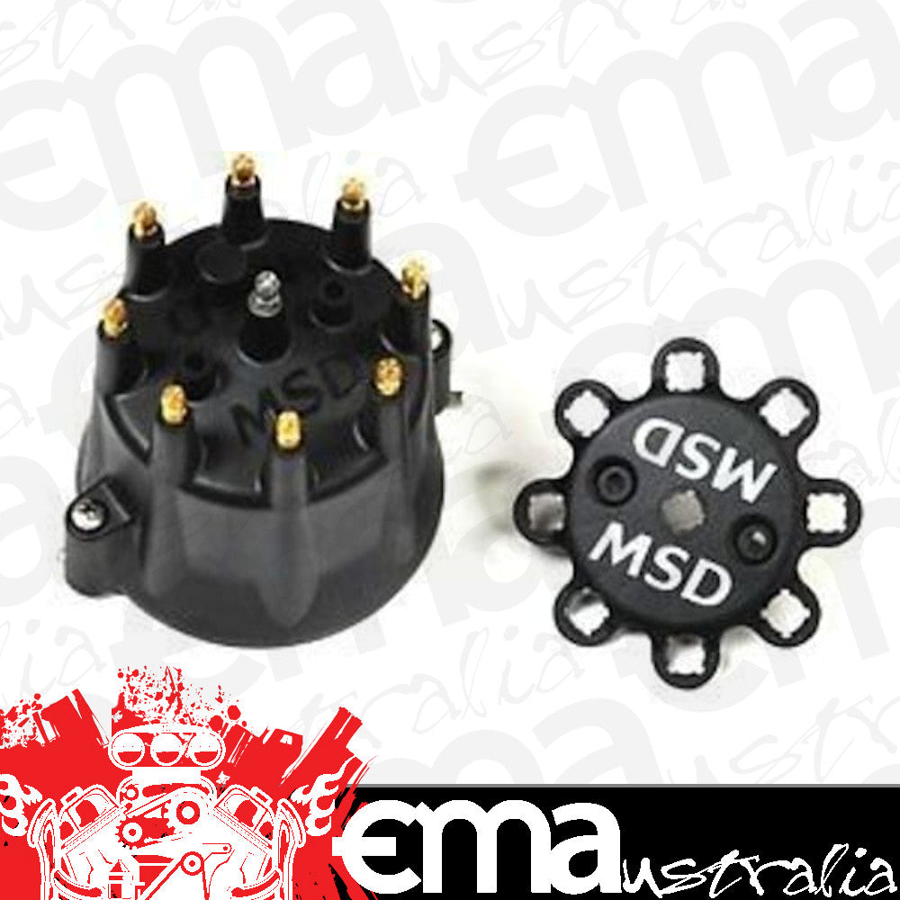 Chev/GM V8 283-455 CID 1957-'74 MSD Billet & Pro Billet Distributors with GM style cap Extra Duty Distributor Black Male HEI MSD Ignition MSD84333