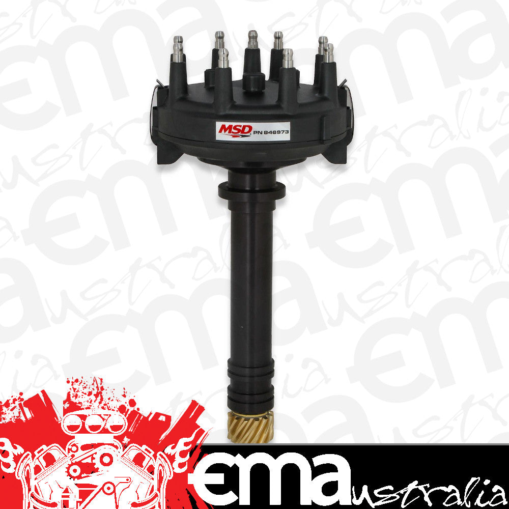 MSD Ignition | MSD846973 | Black Chevy Low-Profile Crank Trigger Distributor