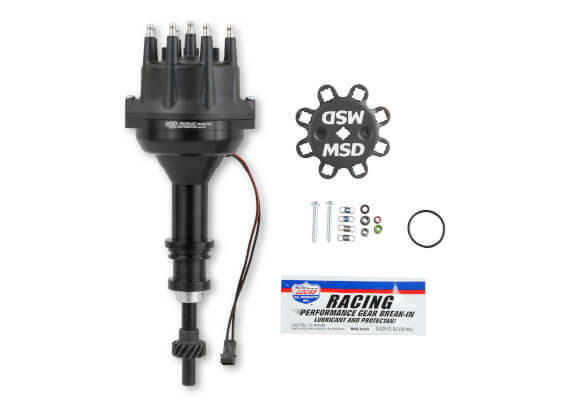 MSD Ignition MSD857831 Pro-Billet Small Base Distrib suits Ford 351W V8 Black W/ Steel Gear