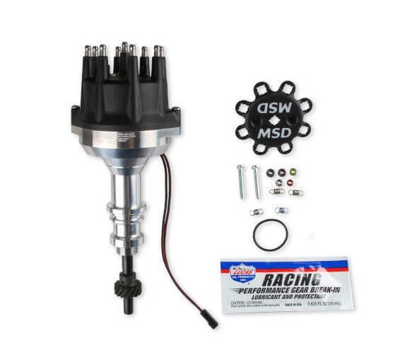 MSD Ignition MSD857951 Pro-Billet Small Base Distributor suits Ford 289-302W V8 Black W/ Steel Gear