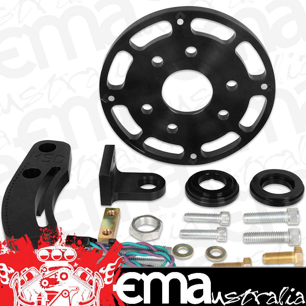 MSD Ignition MSD86003 Flying Magnet Crank Trigger (Small Block Chevy w/ 6.25" Harmonic Balancer Black Anodised Billet Aluminium)