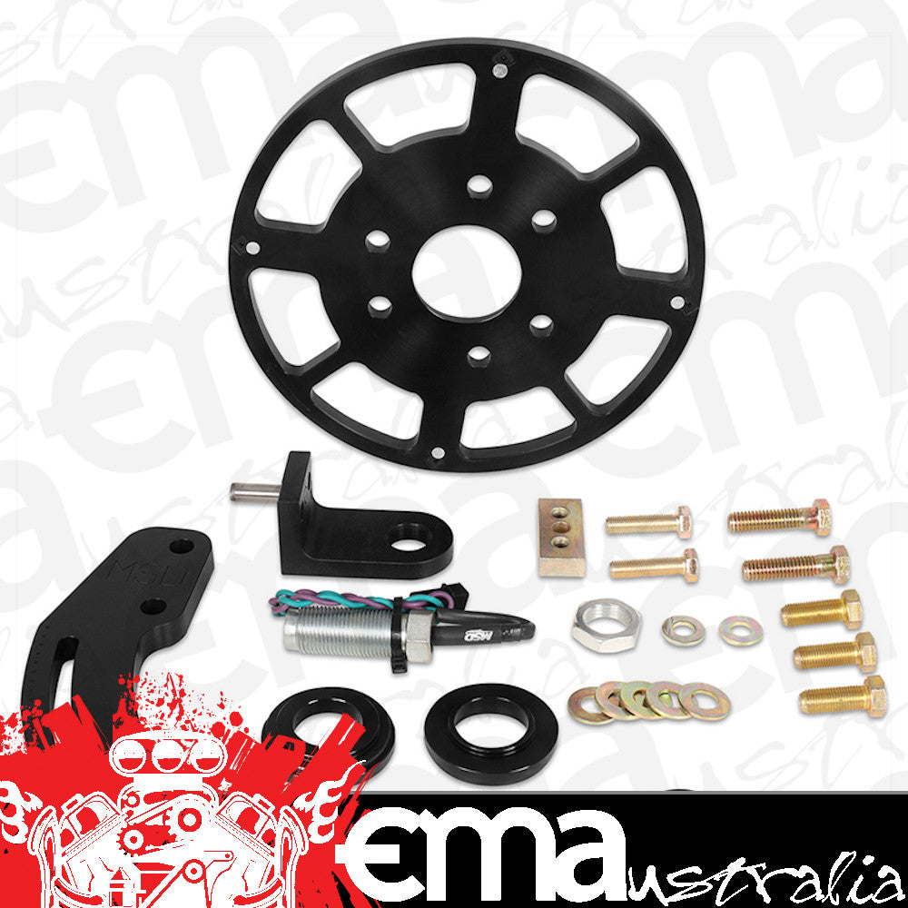 MSD Ignition MSD86153 Flying Magnet Crank Trigger (Small Block Chevy w/ 8" Harmonic Balancer Black Anodised Billet Aluminium)