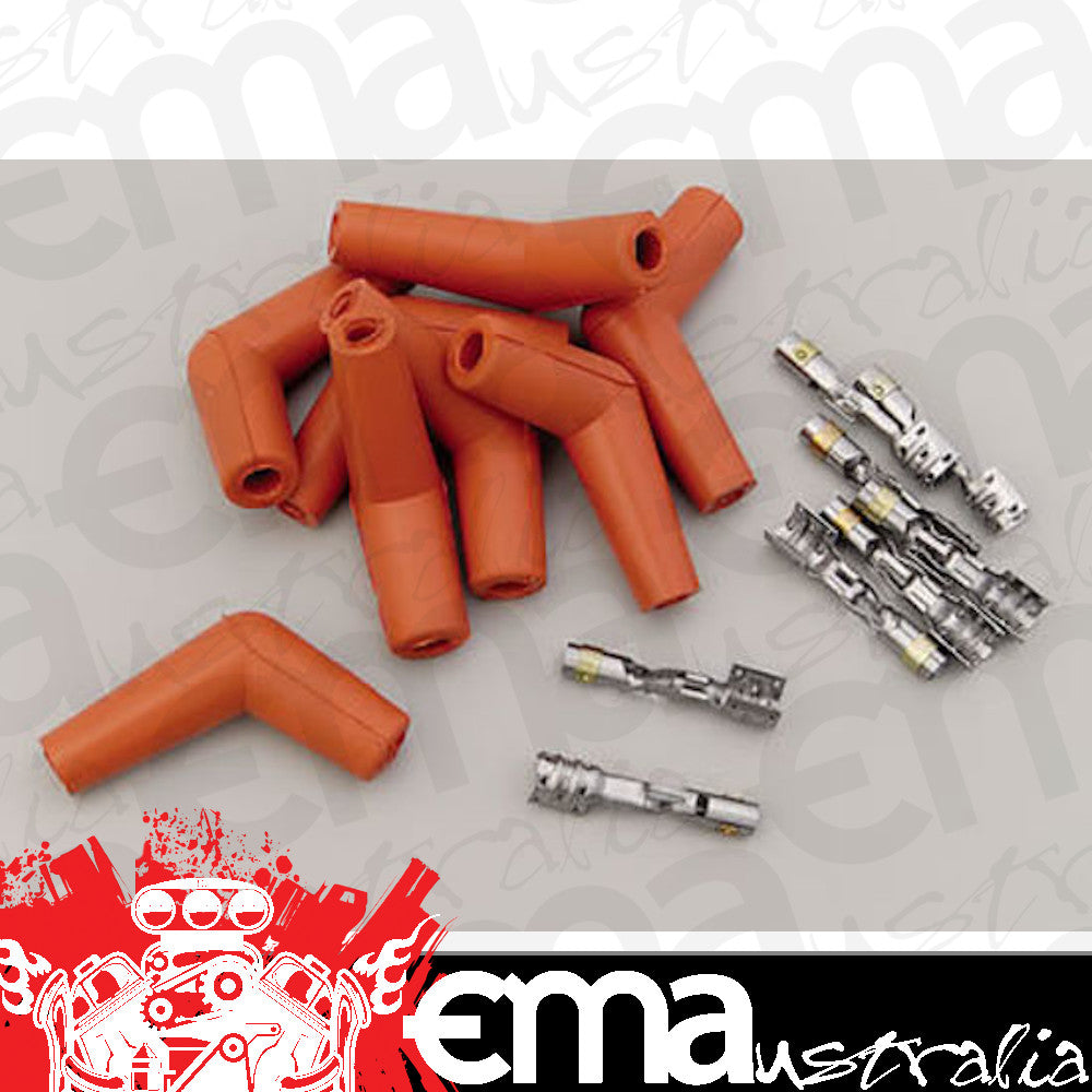 MSD Ignition MSD8853 Pro Racing Hi Temp 115Ç÷ Spark Plug Boots Orange 8.5mm 8 Pack