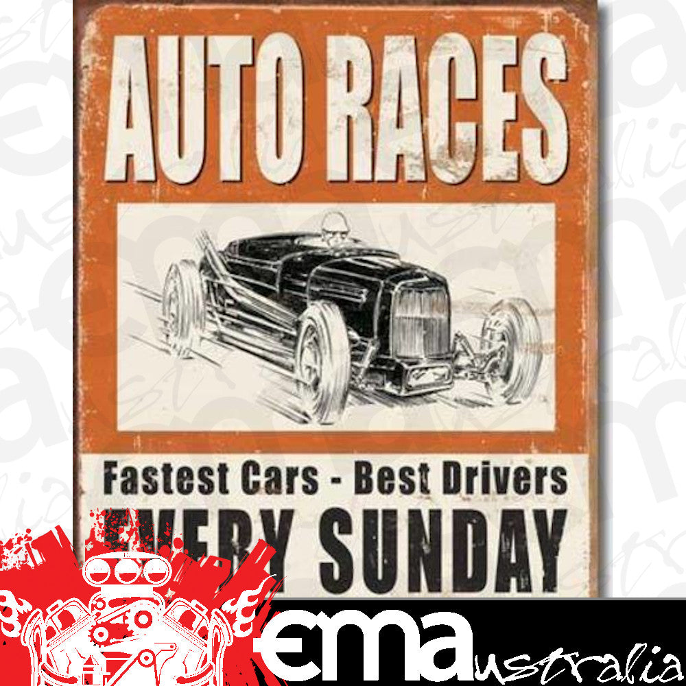 Metal Sign MSI-1546 Auto Races Height 16" Width 12.5"